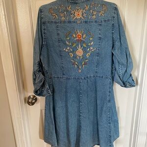 Nostalgia Embroidered Denim Dress Jacket